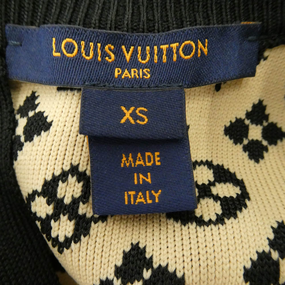 LOUIS VUITTON ルイ・ヴィトン シルク モノグラム ロゴ ノースリーブ Aライン ドレス ワンピース ブラック系 XS【中古】