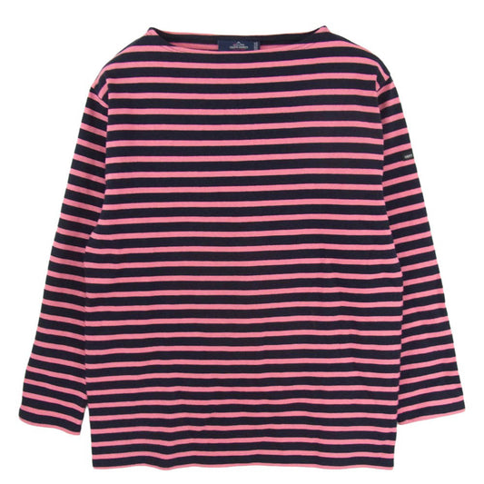SAINT JAMES セントジェームス ボーダー ボート ネック バスク シャツ 長袖 カットソー ピンク系 M【中古】