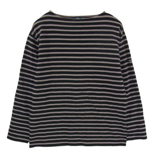 SAINT JAMES セントジェームス ボーダー ボート ネック バスク シャツ 長袖 カットソー ブラック系 ML【中古】