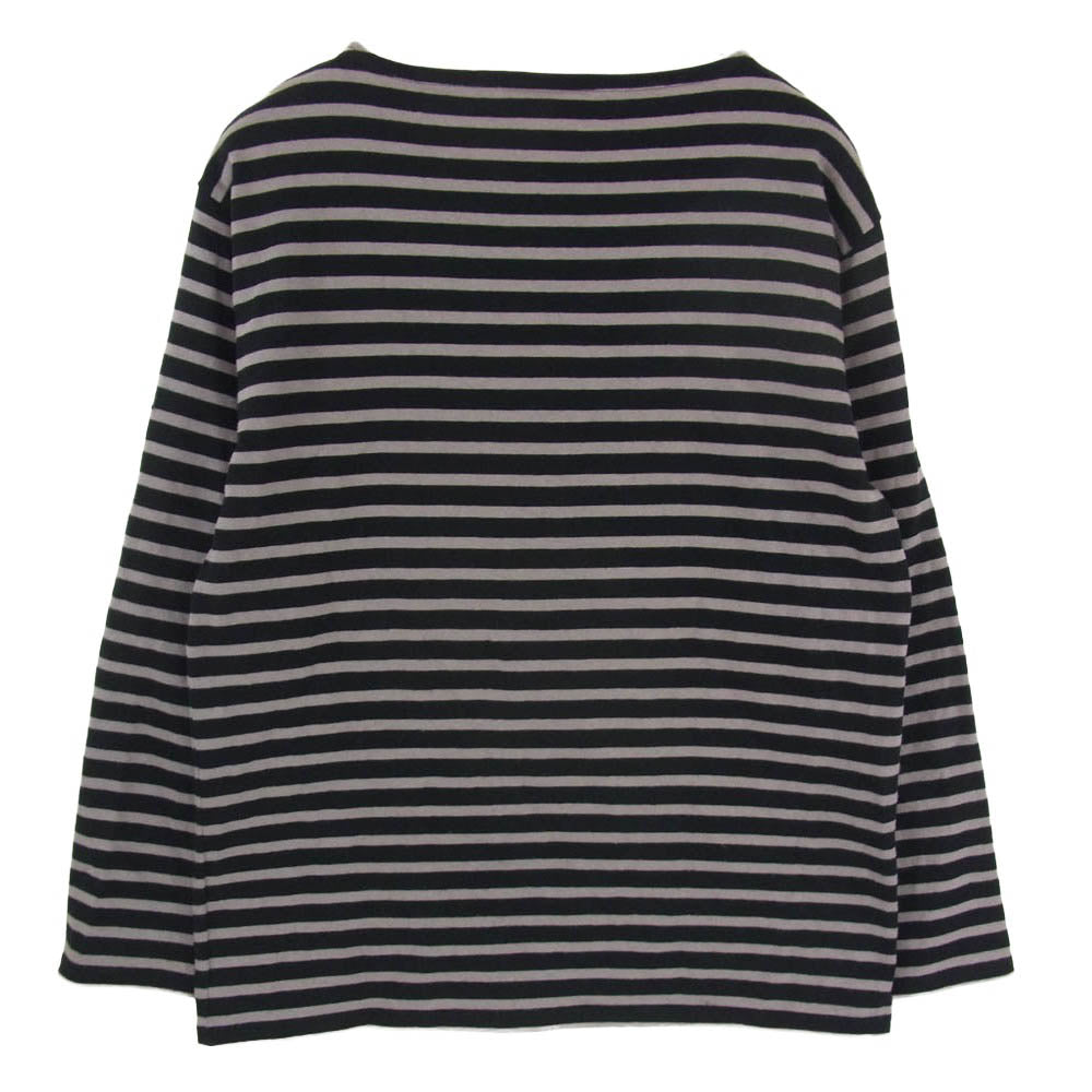 SAINT JAMES セントジェームス ボーダー ボート ネック バスク シャツ 長袖 カットソー ブラック系 ML【中古】