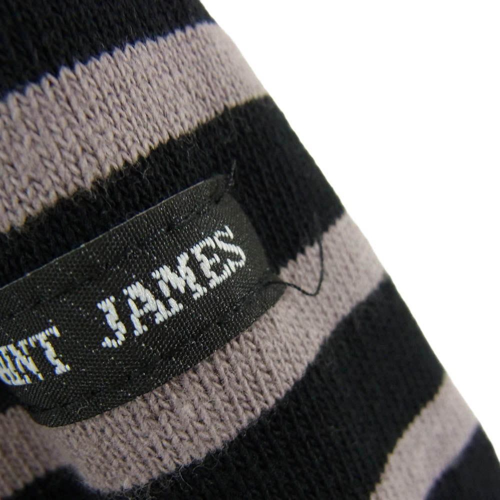 SAINT JAMES セントジェームス ボーダー ボート ネック バスク シャツ 長袖 カットソー ブラック系 ML【中古】