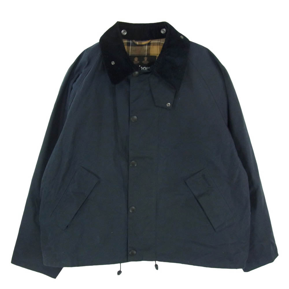 Barbour バブアー 24AW 242MWX1678 TRANSPORT トランスポート ワックス コットン ショート ジャケット ブルゾン ネイビー系 36【中古】