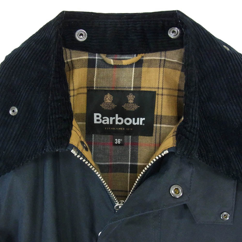 Barbour バブアー 24AW 242MWX1678 TRANSPORT トランスポート ワックス コットン ショート ジャケット ブルゾン ネイビー系 36【中古】
