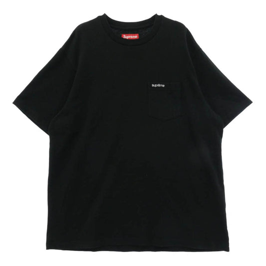 Supreme シュプリーム 26SS Pocket Tee ロゴ刺繍 ポケット Tシャツ 半袖 カットソー ブラック系 L【中古】