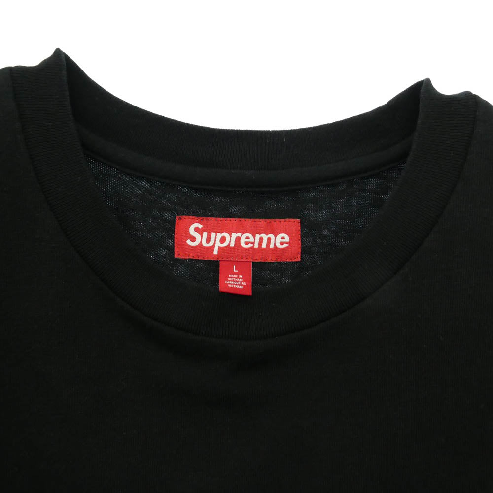 Supreme シュプリーム 26SS Pocket Tee ロゴ刺繍 ポケット Tシャツ 半袖 カットソー ブラック系 L【中古】