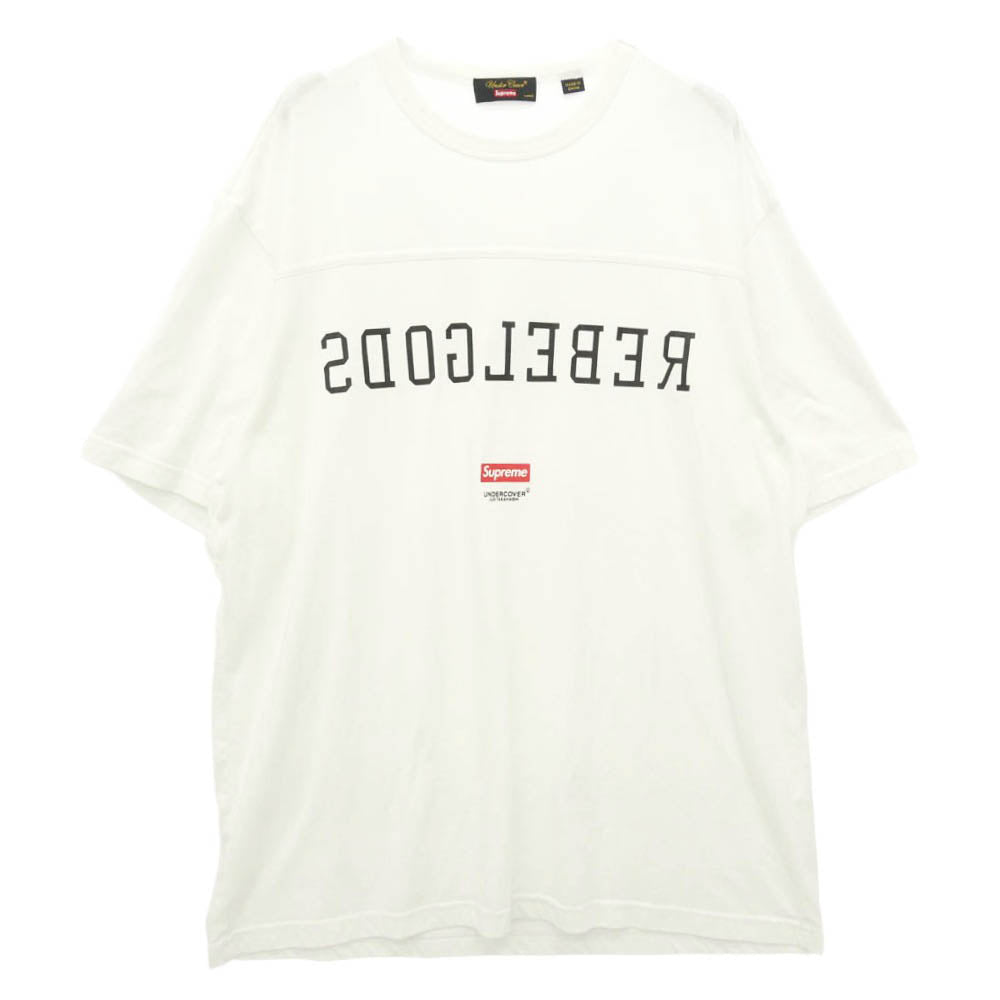 Supreme シュプリーム UNDERCOVER アンダーカバー 23SS × UNDERCOVER アンダーカバー Football Top フットボール トップ ロゴプリント Tシャツ 半袖 カットソー ホワイト系 L【中古】