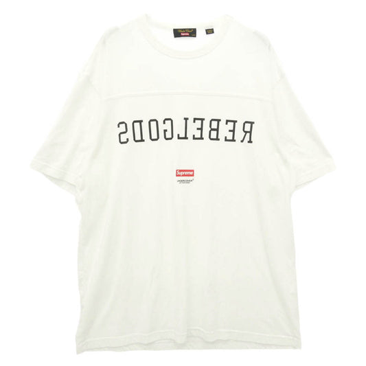 Supreme シュプリーム UNDERCOVER アンダーカバー 23SS × UNDERCOVER アンダーカバー Football Top フットボール トップ ロゴプリント Tシャツ 半袖 カットソー ホワイト系 L【中古】