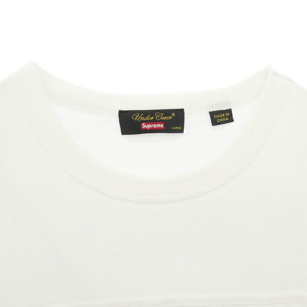 Supreme シュプリーム UNDERCOVER アンダーカバー 23SS × UNDERCOVER アンダーカバー Football Top フットボール トップ ロゴプリント Tシャツ 半袖 カットソー ホワイト系 L【中古】