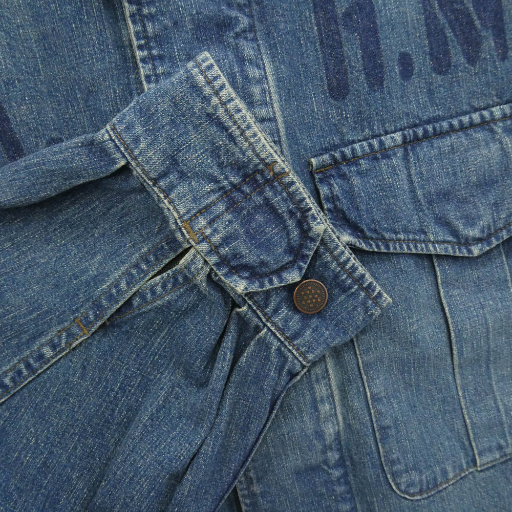 HUMAN MADE ヒューマンメイド 26AW HM32JK020 DENIM BLOUSON ステンシル ロゴプリント デニム ジャケット ブルゾン ブルー系 XL【美品】【中古】