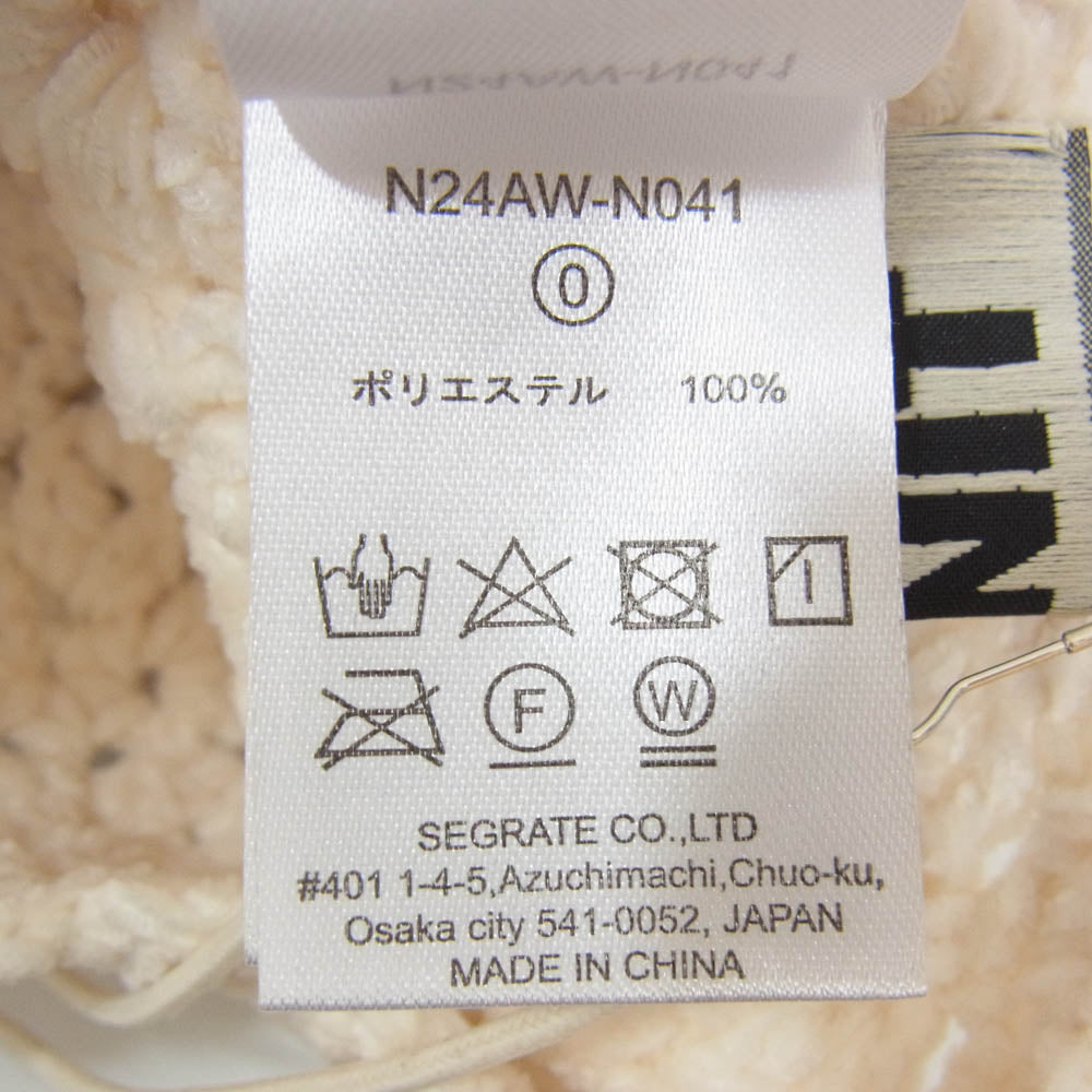 ンニット velour crochet KNIT cap かぎあみ ニット帽 オフホワイト系 0 【中古】
