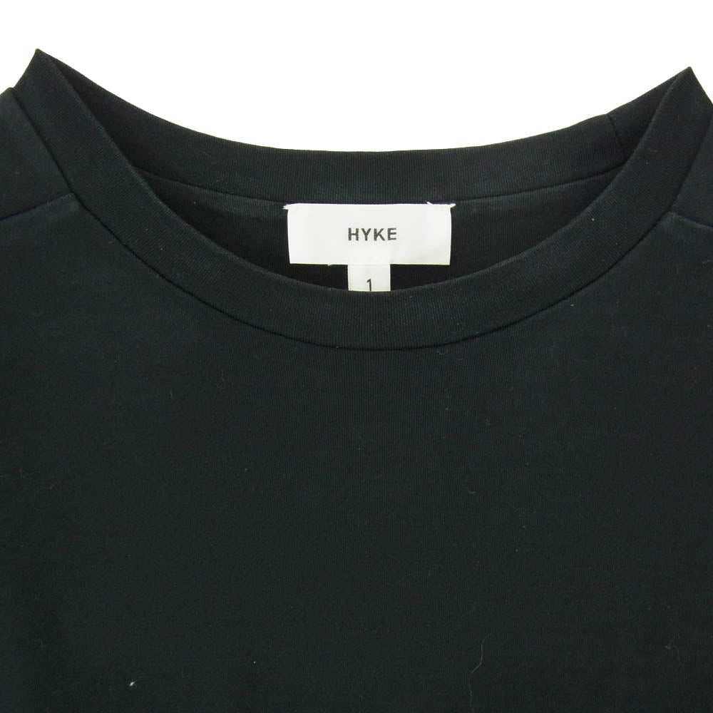 HYKE ハイク 141-12017 コットン フレンチスリーブ 半袖 Tシャツ ブラック系 1【中古】