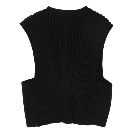 HYKE ハイク 242-11367 WIDE RIBBED CROPPED VEST ワイドリブ クロップド ベスト ブラック系 サイズ表記無【中古】