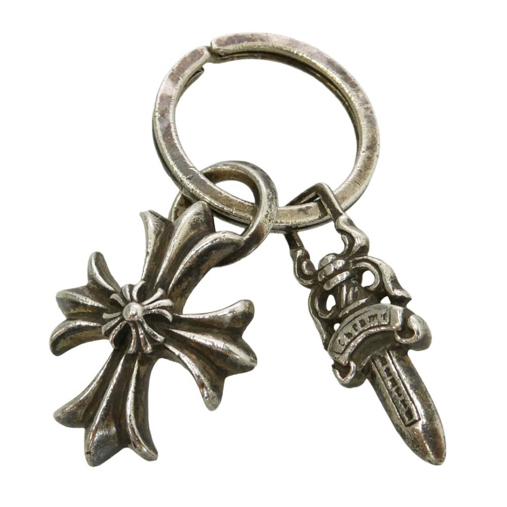 CHROME HEARTS クロムハーツ（原本無） RNG&No5 DGGR DBL CH PRS ダブルCHプラス #5ダガー キーリング キーホルダー シルバー系【中古】
