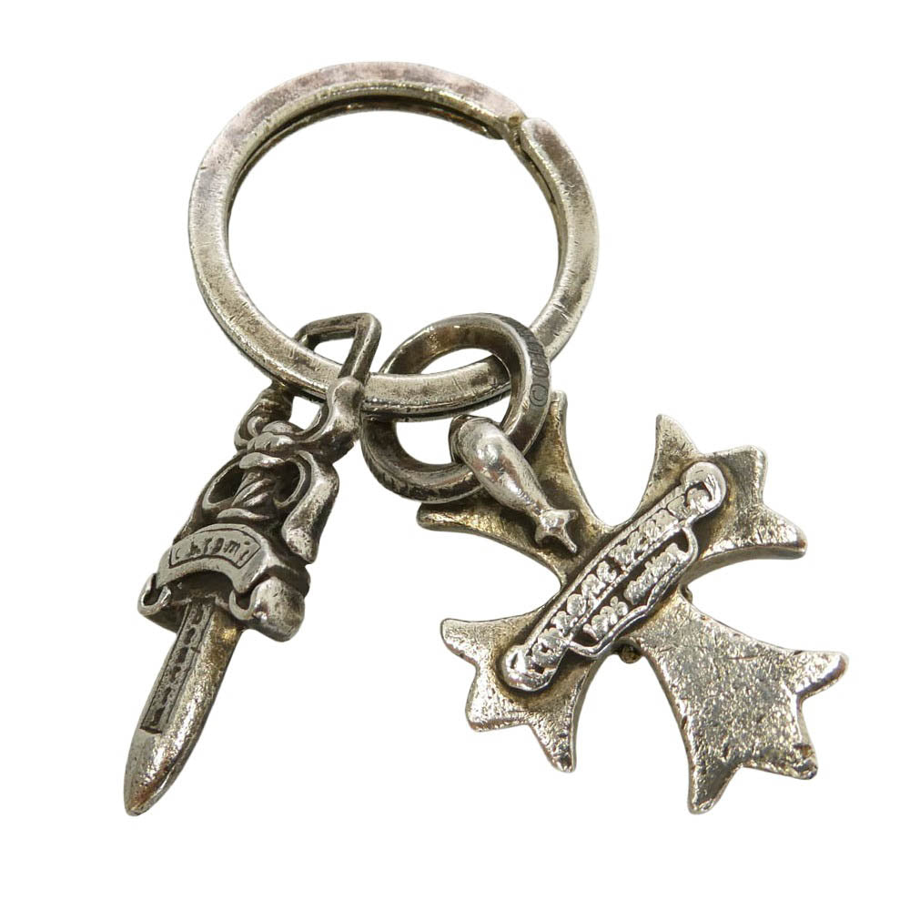 CHROME HEARTS クロムハーツ（原本無） RNG&No5 DGGR DBL CH PRS ダブルCHプラス #5ダガー キーリング キーホルダー シルバー系【中古】