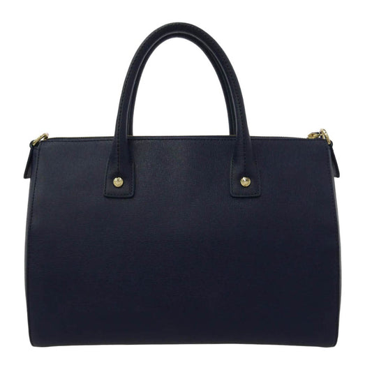 Furla フルラ LINDA リンダ ハンドバッグ ゴールド金具 中国製 ネイビー系【中古】
