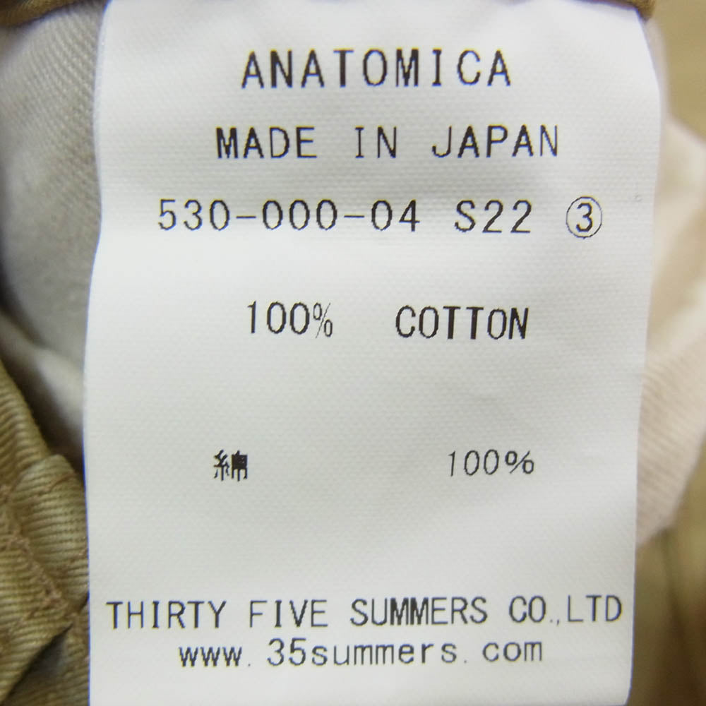 ANATOMICA アナトミカ 530-000-04 CHINO 2 コットン ボタンフライ チノトラウザー パンツ ブラウン系 32【中古】