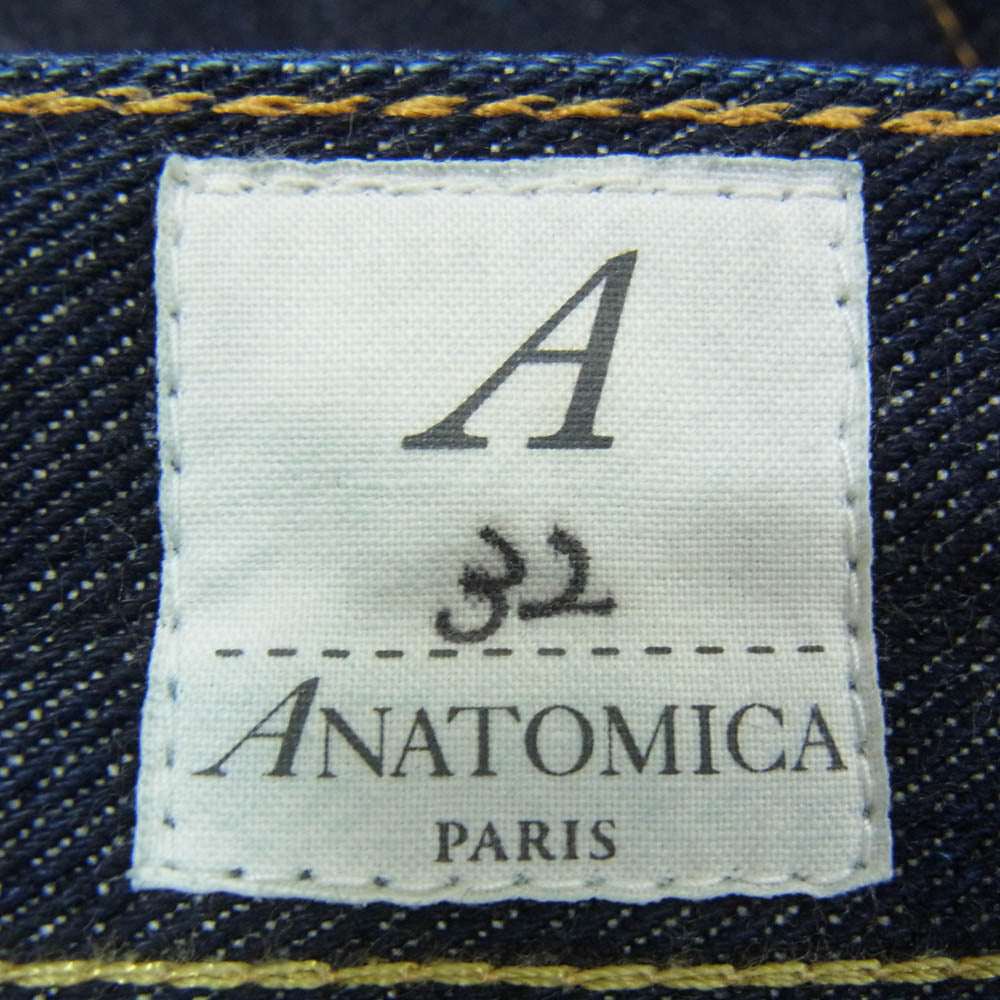 ANATOMICA アナトミカ 530-000-06 618 ORIGINAL オリジナル レザーパッチ ジップフライ ストレート コットン デニム ジーンズ インディゴブルー系 32【中古】