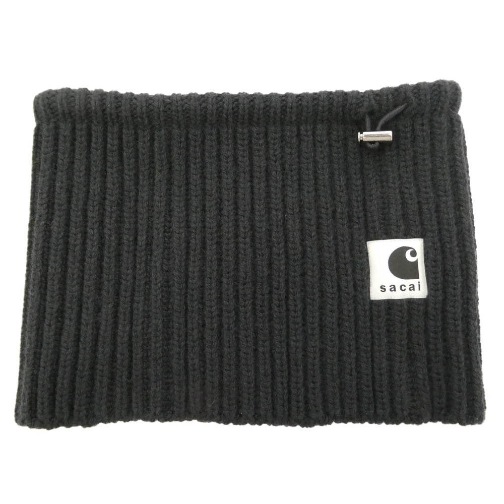 Sacai サカイ Carhartt カーハート 25-00998S WIP Wool Knit Neck Warmer ワークインプログレス ロゴ ウール ニット ネックウォーマー ブラック系 001 OS【新古品】【未使用】【中古】