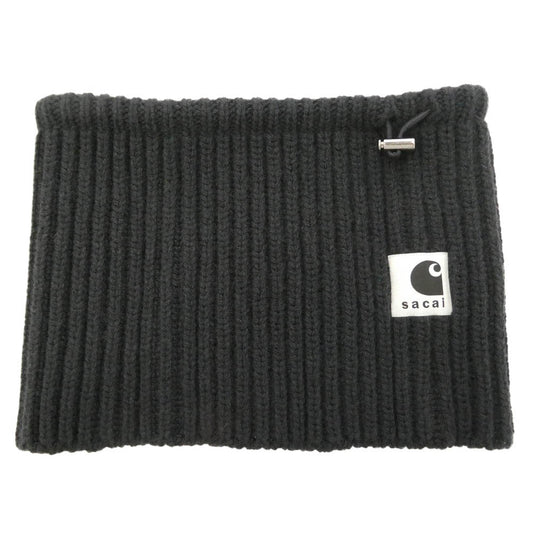 Sacai サカイ Carhartt カーハート 25-00998S WIP Wool Knit Neck Warmer ワークインプログレス ロゴ ウール ニット ネックウォーマー ブラック系 001 OS【新古品】【未使用】【中古】