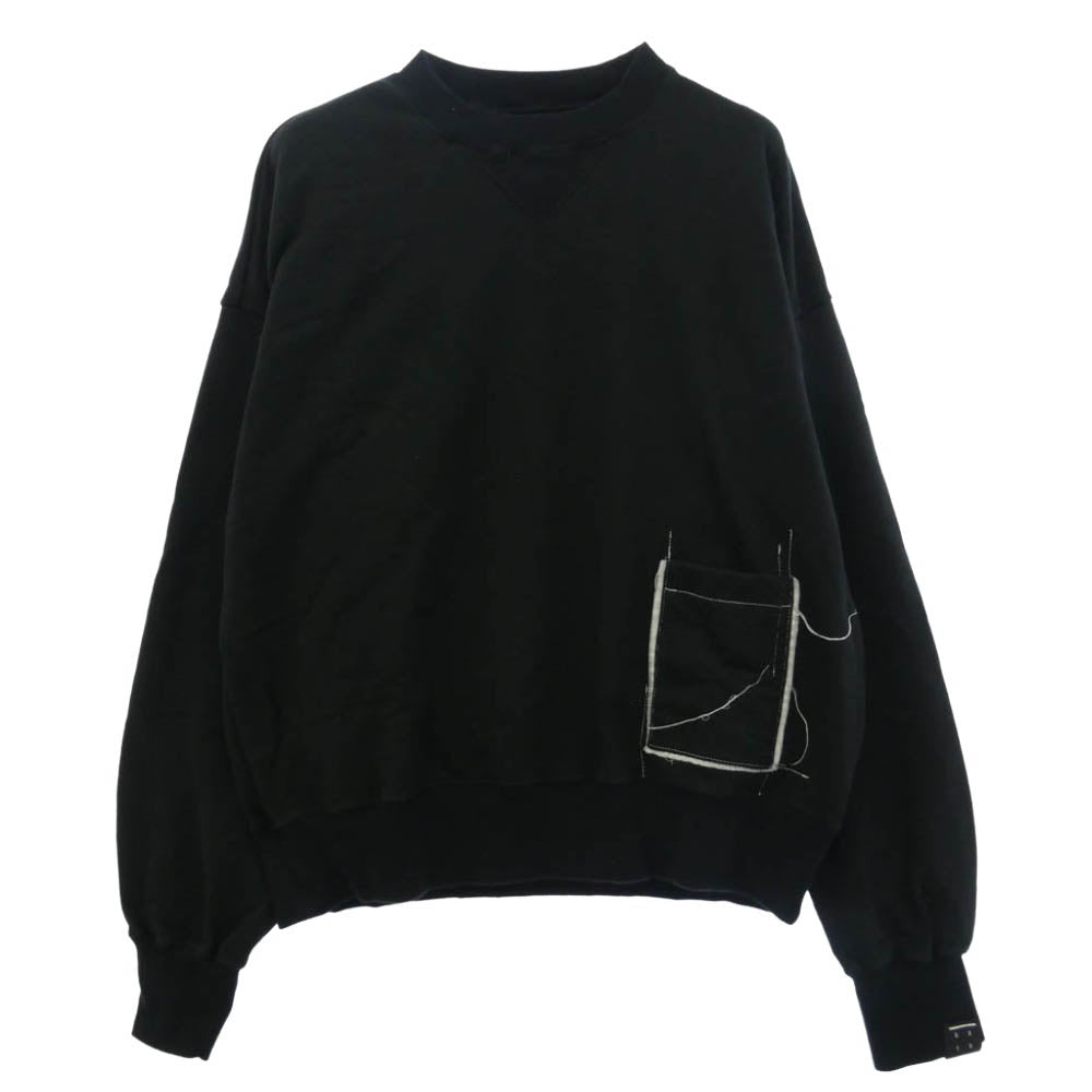 シセ 25AW GA-SW-02 CREW POCKET SWEAT クルーネック ポケット スウェット ブラック系 1【中古】