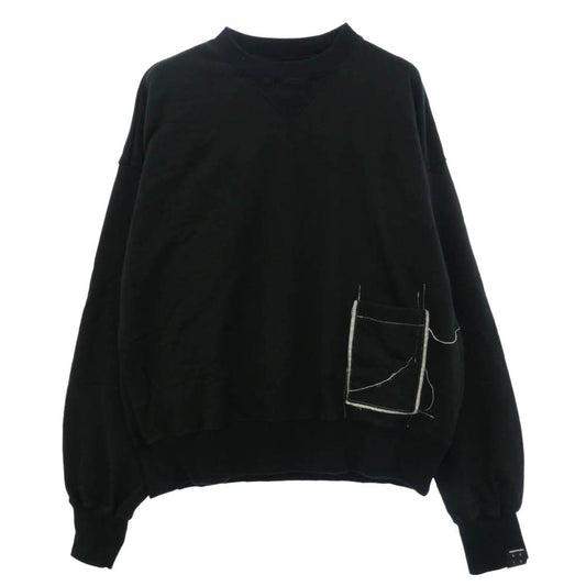 シセ 25AW GA-SW-02 CREW POCKET SWEAT クルーネック ポケット スウェット ブラック系 1【中古】