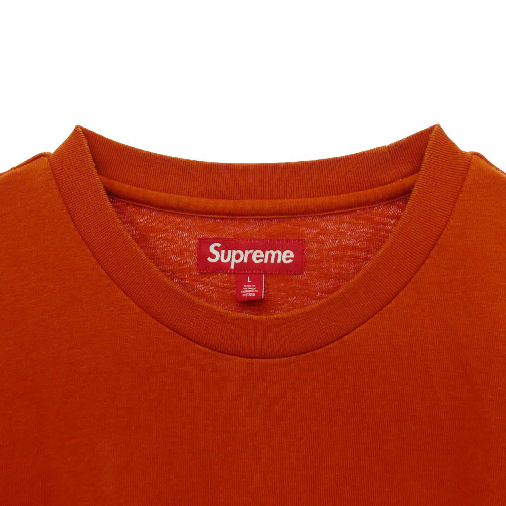 Supreme シュプリーム 24AW Twill Applique S S Top ツイル アップリケ エスエス トップ Tシャツ 半袖 カットソー オレンジ系 L【中古】