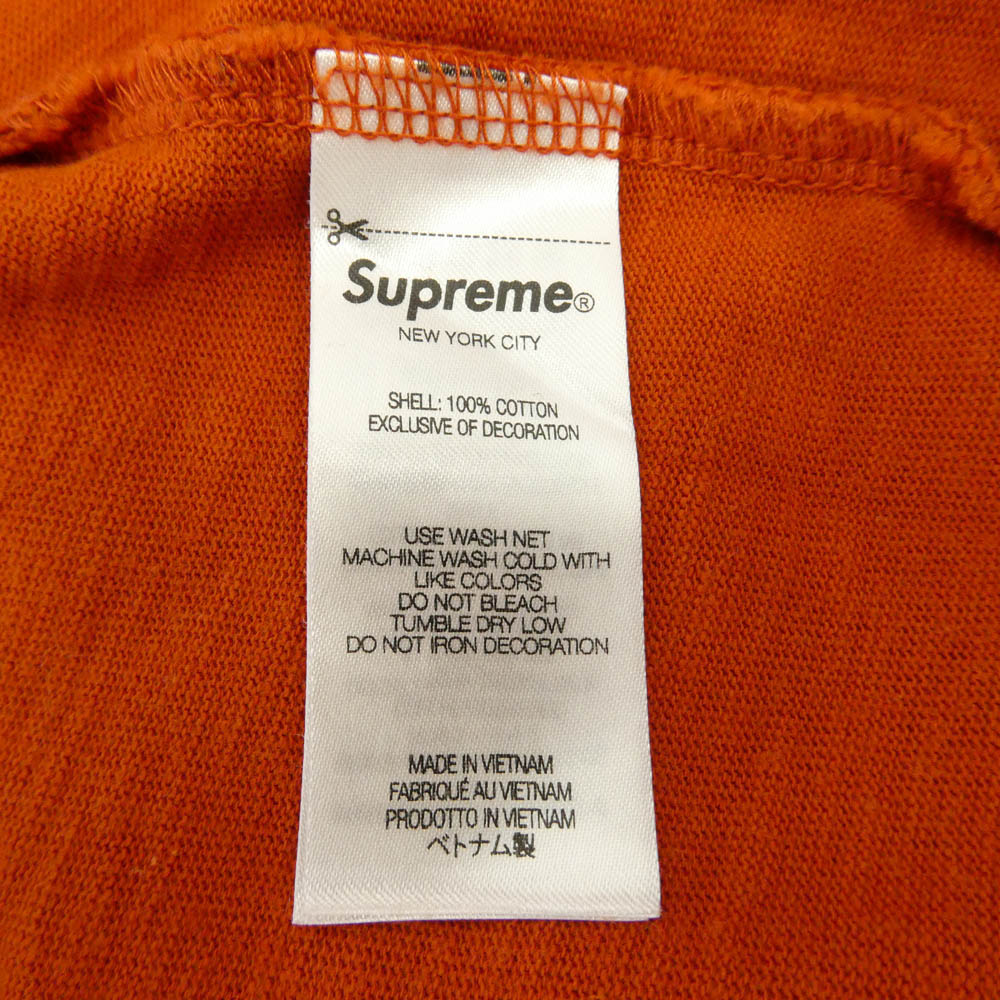 Supreme シュプリーム 24AW Twill Applique S S Top ツイル アップリケ エスエス トップ Tシャツ 半袖 カットソー オレンジ系 L【中古】