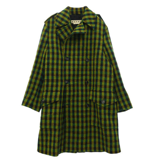 MARNI マルニ 17AW M05AA0040 S48186 チェック エポレット ダブルブレスト コート マルチカラー系 44【中古】