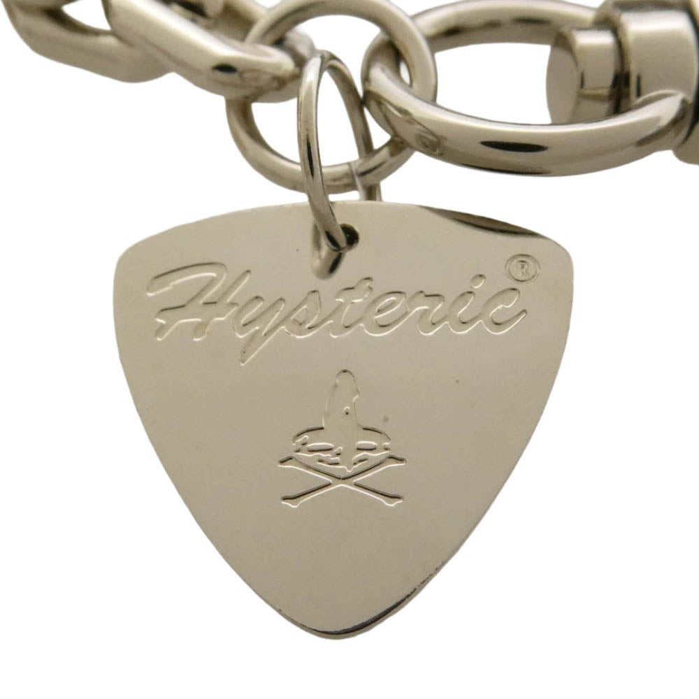 HYSTERIC GLAMOUR ヒステリックグラマー ギターピックチャーム付き ウォレットチェーン シルバー系【中古】