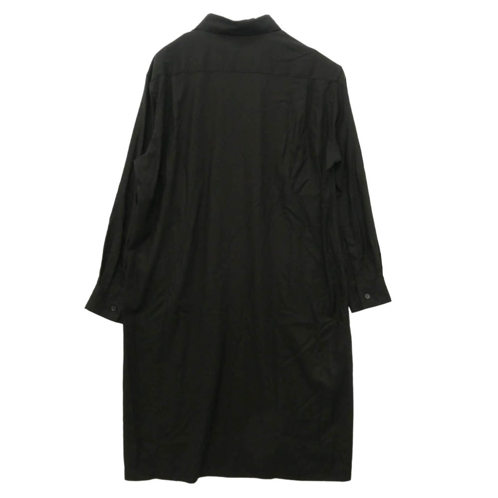 Yohji Yamamoto ヨウジヤマモト UL-B04-200 S'YTE サイト RAYON TWILL LONG SHIRT レーヨンツイル ロング シャツ ブラック系 2【中古】