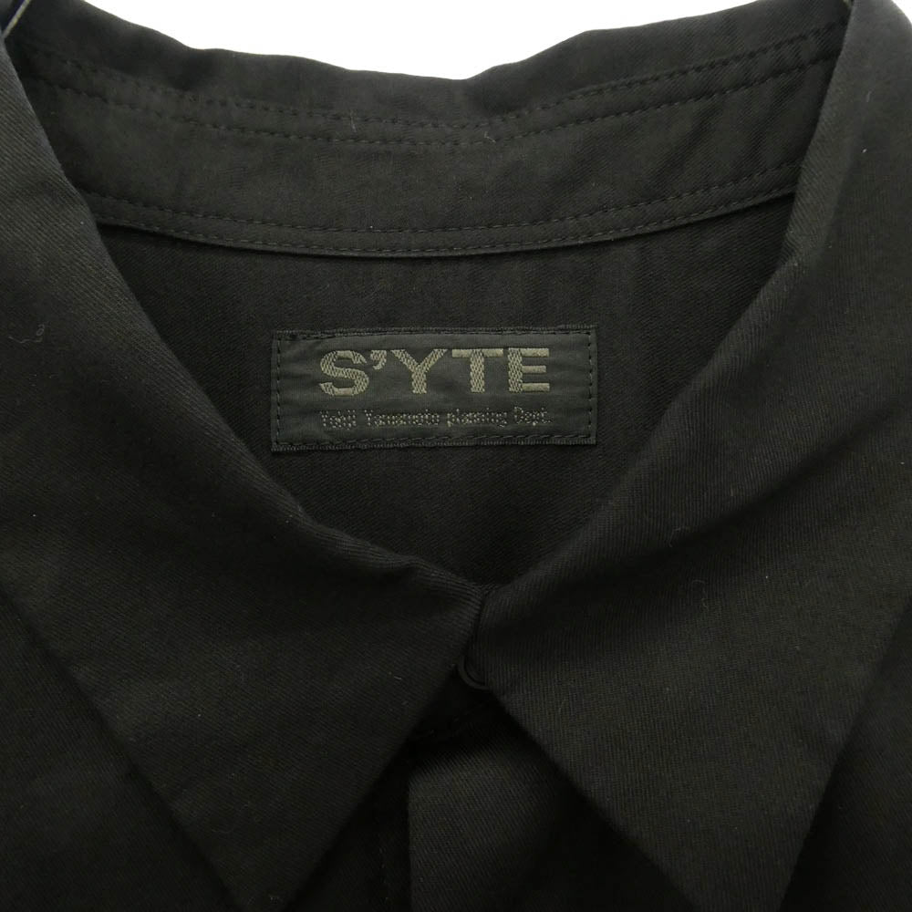 Yohji Yamamoto ヨウジヤマモト UL-B04-200 S'YTE サイト RAYON TWILL LONG SHIRT レーヨンツイル ロング シャツ ブラック系 2【中古】