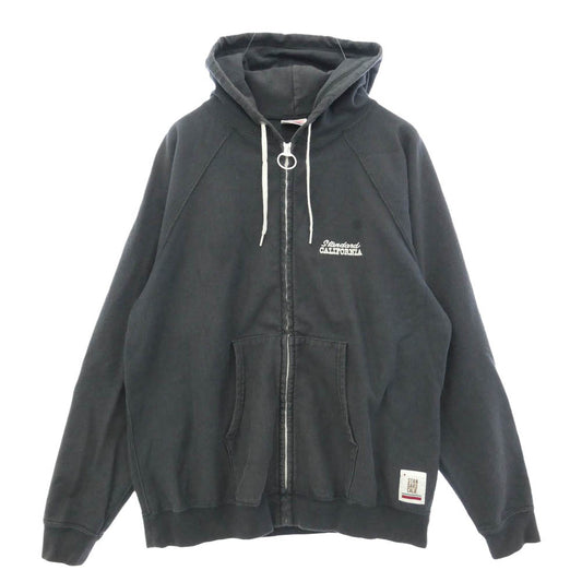 STANDARD CALIFORNIA スタンダードカリフォルニア 20SS SD US Cotton Zip Hood Sweat ロゴ刺繍 コットン ジップ フード スウェット パーカー フーディー チャコール系 L【中古】
