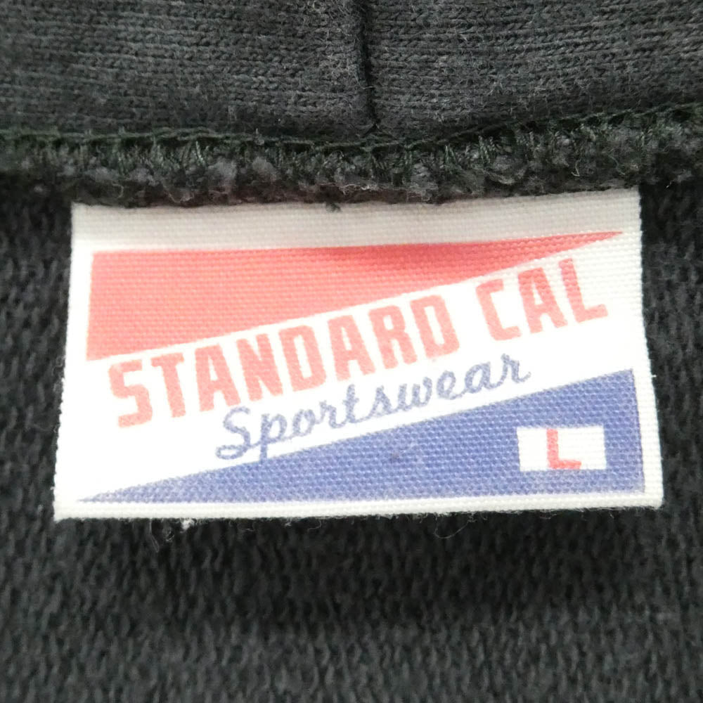 STANDARD CALIFORNIA スタンダードカリフォルニア 20SS SD US Cotton Zip Hood Sweat ロゴ刺繍 コットン ジップ フード スウェット パーカー フーディー チャコール系 L【中古】