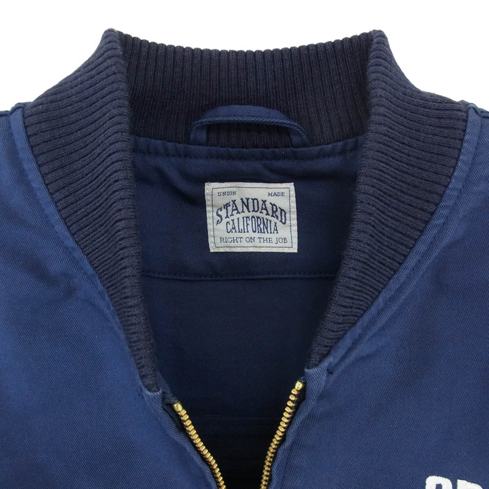 STANDARD CALIFORNIA スタンダードカリフォルニア 20SS SD Coolmax Stretch Twill Derby Jacket クールマックス ストレッチ ツイル ロゴ刺繍 ジップアップ ダービージャケット ネイビー系 L【中古】