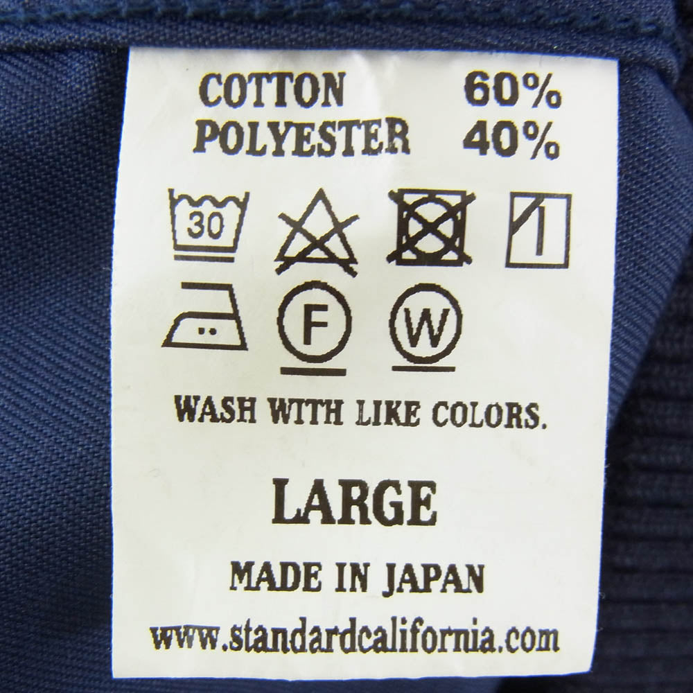 STANDARD CALIFORNIA スタンダードカリフォルニア 20SS SD Coolmax Stretch Twill Derby Jacket クールマックス ストレッチ ツイル ロゴ刺繍 ジップアップ ダービージャケット ネイビー系 L【中古】