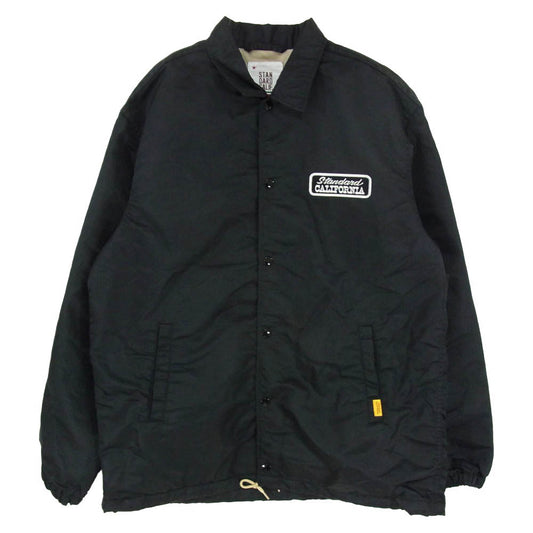 STANDARD CALIFORNIA スタンダードカリフォルニア 24SS OUNLG290 SD Logo Patch Coach Jacket ロゴ パッチ ドローコード ナイロンツイル コーチジャケット ブラック系 XL【中古】