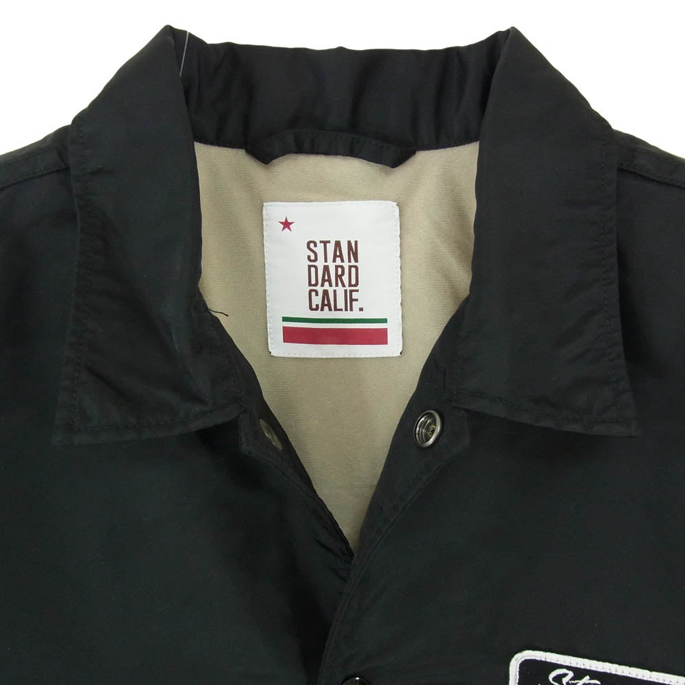 STANDARD CALIFORNIA スタンダードカリフォルニア 24SS OUNLG290 SD Logo Patch Coach Jacket ロゴ パッチ ドローコード ナイロンツイル コーチジャケット ブラック系 XL【中古】