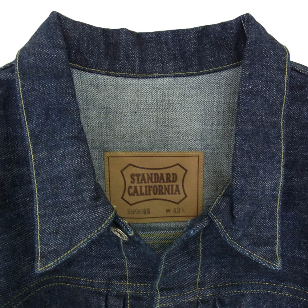 STANDARD CALIFORNIA スタンダードカリフォルニア 24SS OUDLA360 SD Denim Jacket S996 WW Ⅱ OW 大戦モデル ヴィンテージウォッシュ デニムジャケット インディゴブルー系 42【極上美品】【中古】