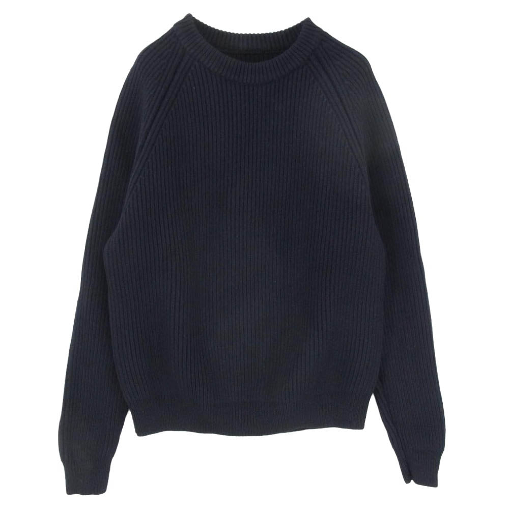 MAISON MARGIELA メゾンマルジェラ 18AW S50GP0122 14ライン 四つタグ クルーネック ウール ローゲージ ニット セーター ネイビー系 M【中古】
