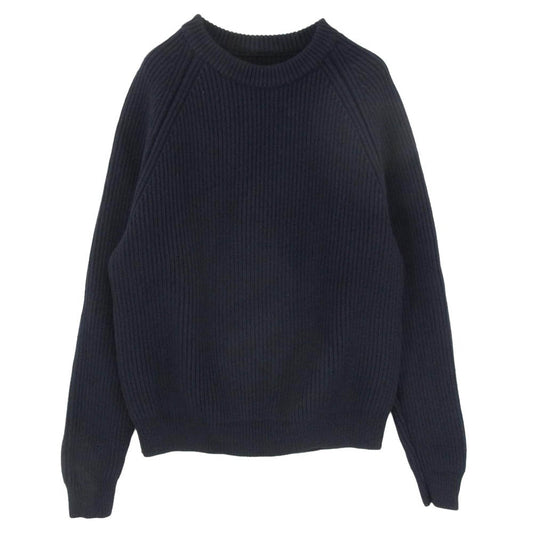 MAISON MARGIELA メゾンマルジェラ 18AW S50GP0122 14ライン 四つタグ クルーネック ウール ローゲージ ニット セーター ネイビー系 M【中古】