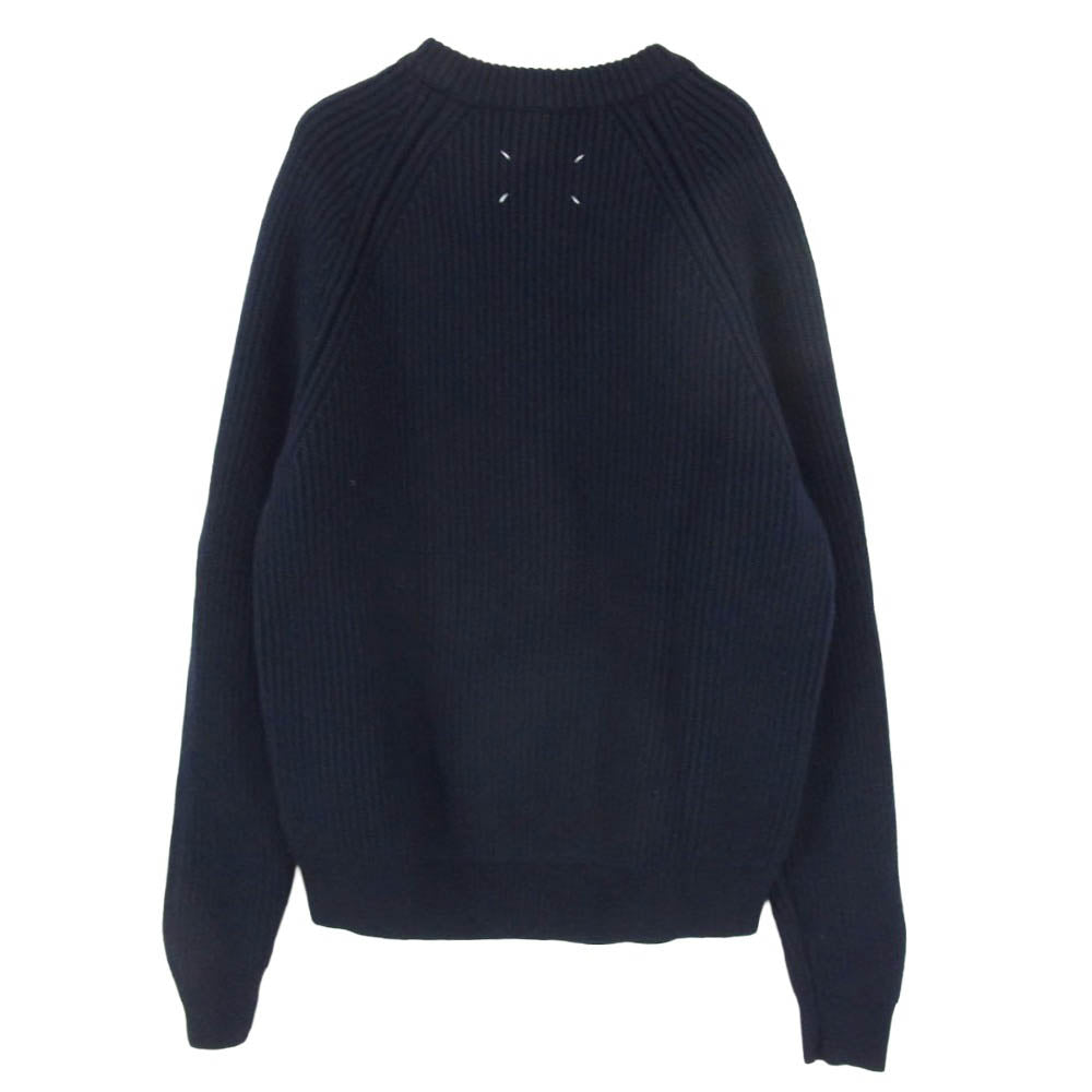 MAISON MARGIELA メゾンマルジェラ 18AW S50GP0122 14ライン 四つタグ クルーネック ウール ローゲージ ニット セーター ネイビー系 M【中古】