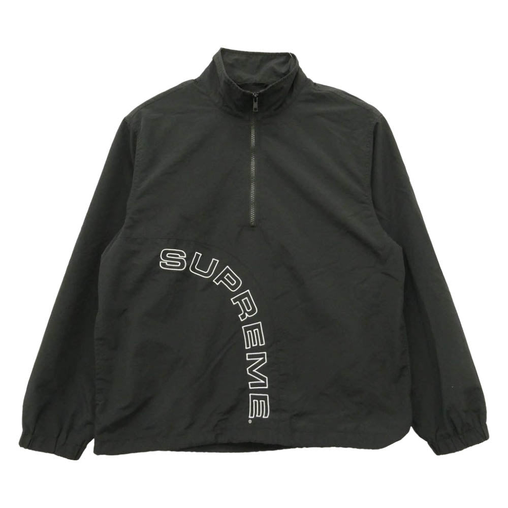 Supreme シュプリーム 18SS Corner Arc Half Zip Pullover コーナー アーチロゴ ハーフジップ プルオーバー ナイロン ジャケット ブラック系 S【中古】