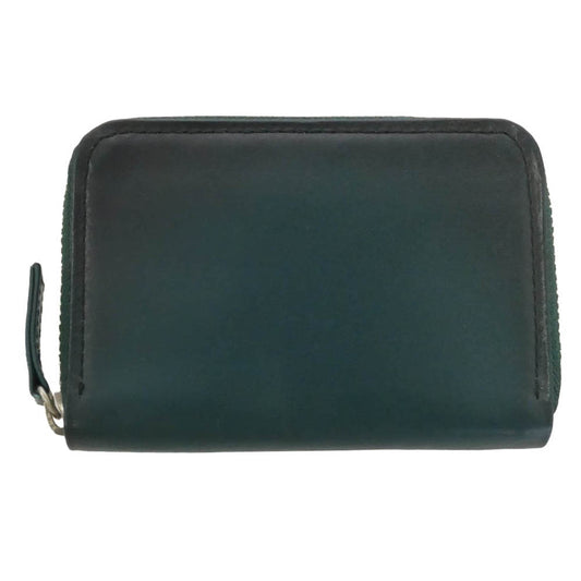 プレリー ギンザ Gradation Coin Case グラデーション 小銭入れ 牛革 レザー コインケース ラウンドジップ コンパクトウォレット ダークグリーン系【中古】