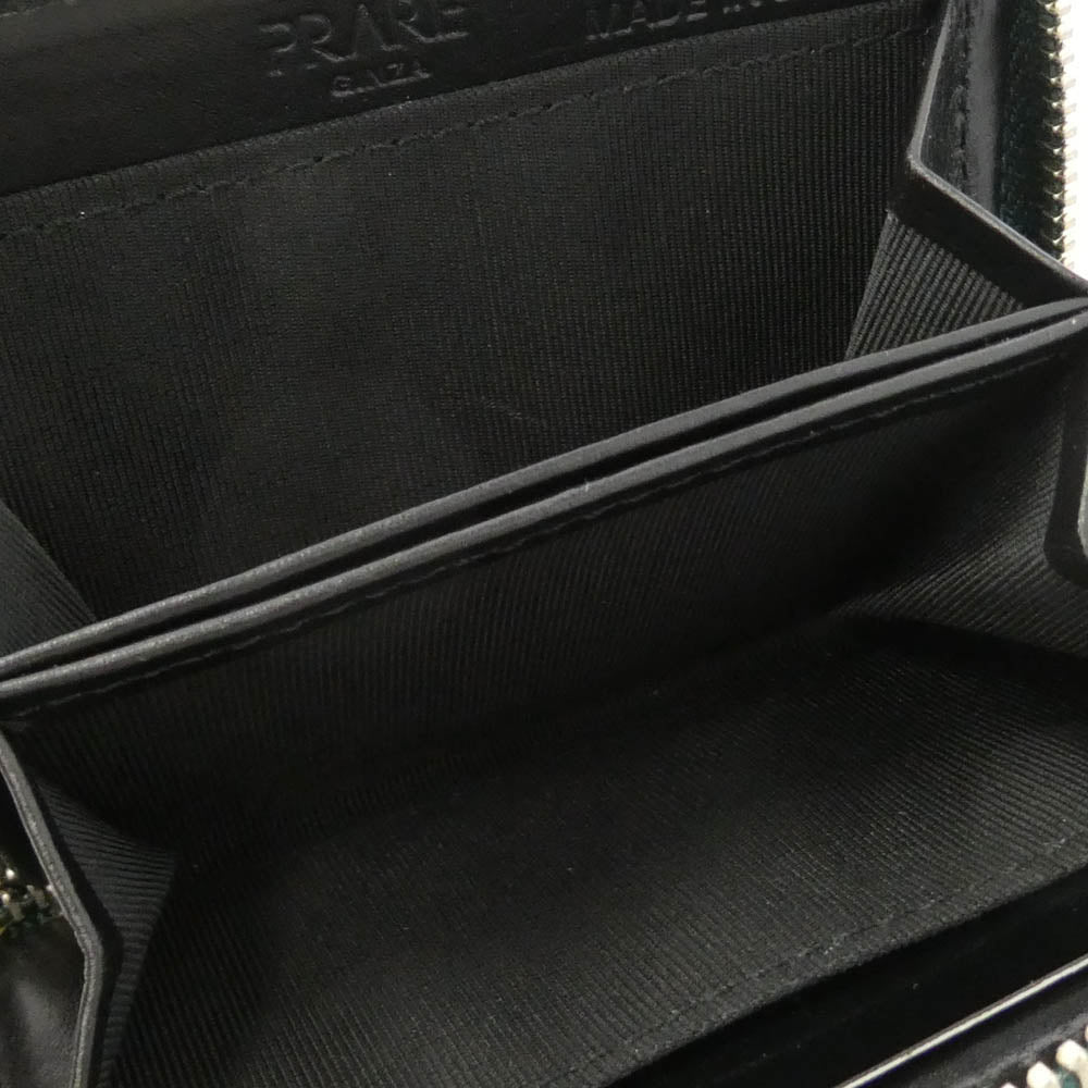 プレリー ギンザ Gradation Coin Case グラデーション 小銭入れ 牛革 レザー コインケース ラウンドジップ コンパクトウォレット ダークグリーン系【中古】