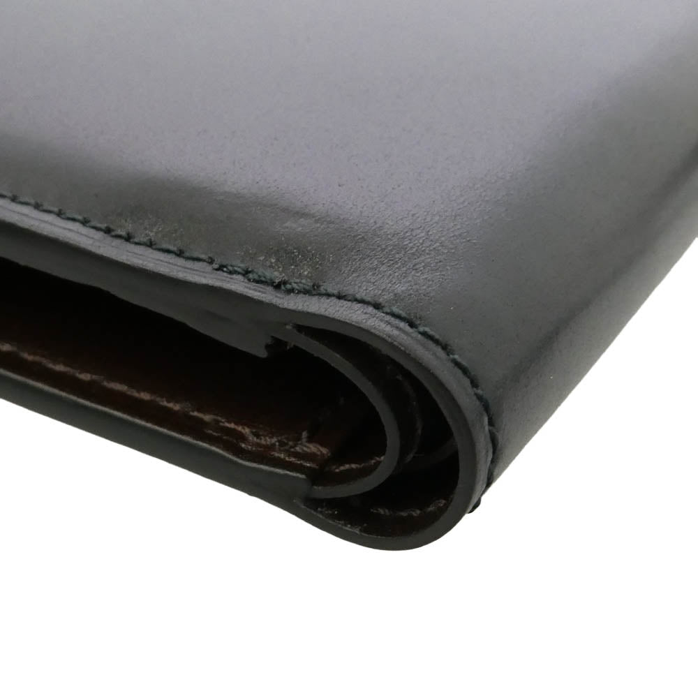 プレリー ギンザ NP49230 Natural Cordovan Bifold Wallet ナチュラルコードバン 二つ折り財布 小銭入れ付き ブラック系 01【新古品】【未使用】【中古】