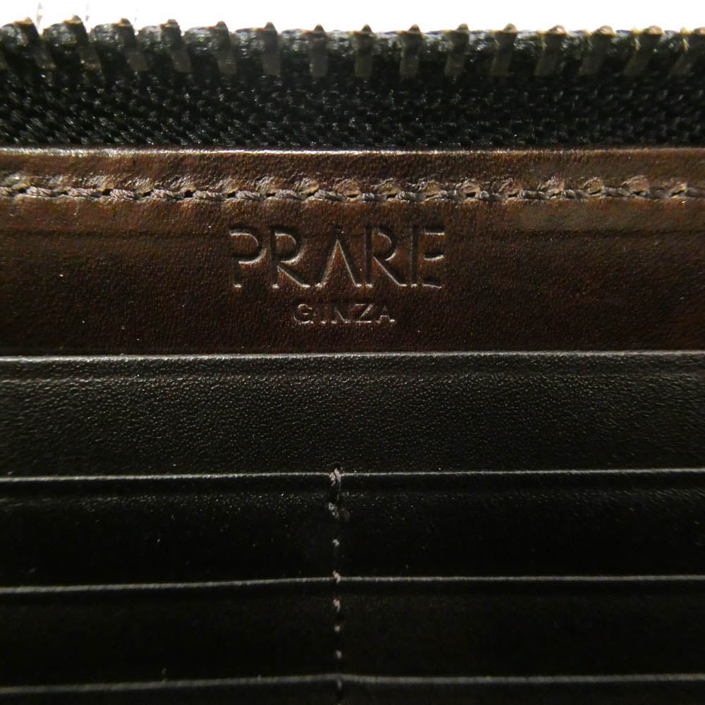 プレリー ギンザ NP49140 Natural Cordovan Round Zipper Long Wallet ナチュラル コードバン ラウンドファスナー 長財布 ブラック系 01【極上美品】【中古】