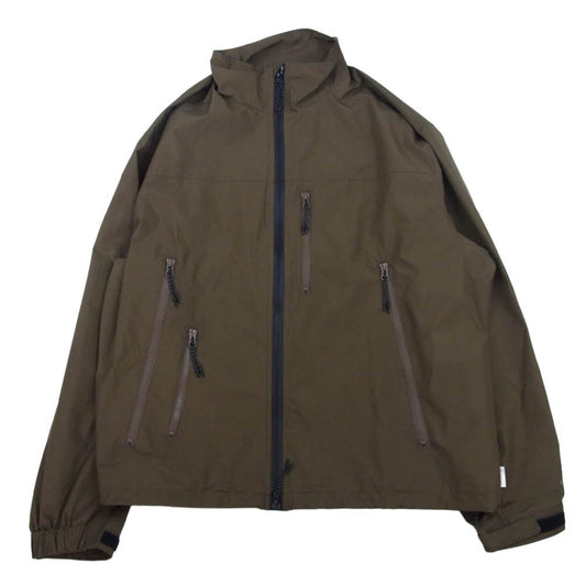プラスフェニックス 24SS P00-24032CE × CLESSTE WINDSTOPPER by GORE-TEX LABS CITY WADING JACKET クレスト ウィンドストッパー ゴアテックス シティ ウェーディング ダブルジップ シェルジャケット ブラウン系 1【中古】