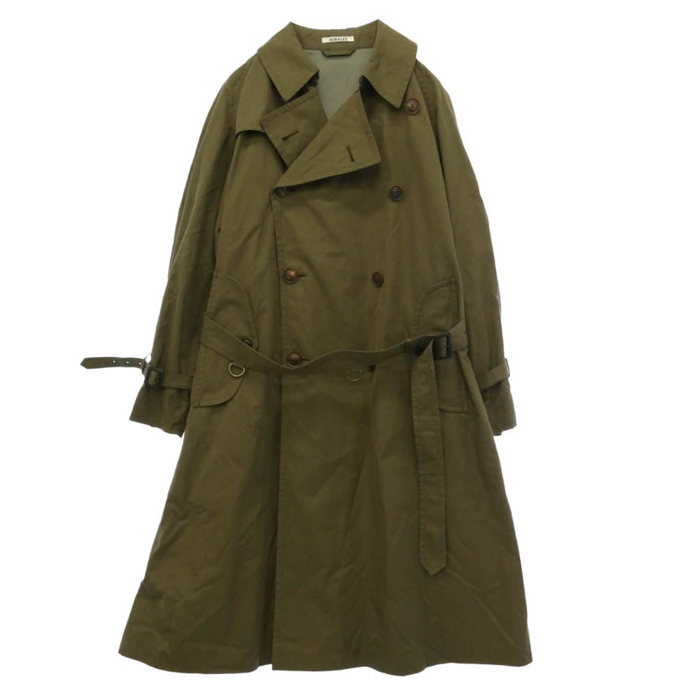 AURALEE オーラリー 19AW A9AC01CG FINX CHAMBRAY BIG TRENCH COAT フィンクスコットン シャンブレーギャバジン ビック トレンチコート ブラウン系 3【中古】