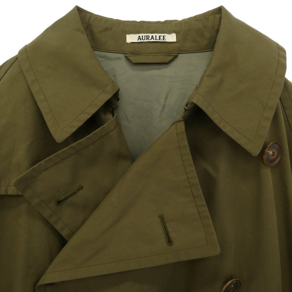 AURALEE オーラリー 19AW A9AC01CG FINX CHAMBRAY BIG TRENCH COAT フィンクスコットン シャンブレーギャバジン ビック トレンチコート ブラウン系 3【中古】