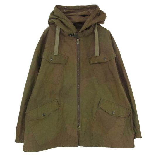 Nigel Cabourn ナイジェルケーボン 8051-00-30006 PARATROOPER JACKET CAMO パラトルーパー フーデッド ジャケット カモ カーキ系 48【中古】